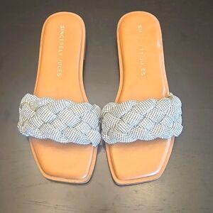 Sincerely jules rhinestone flats